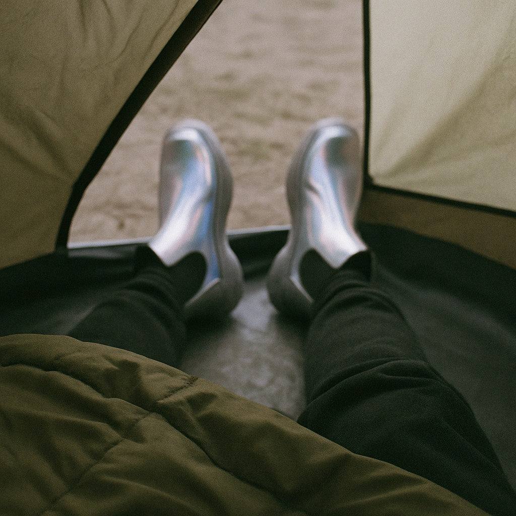 Marco using Bass Boots at a camping festival